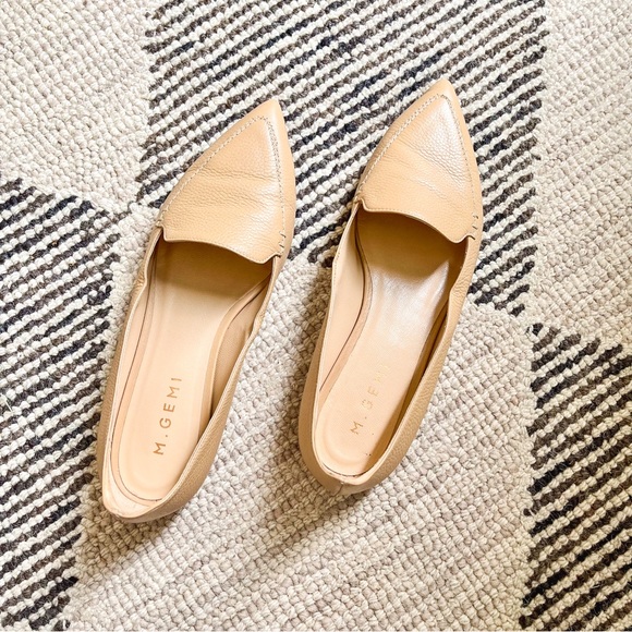 M. Gemi Stellato Sacchetto Pointed Toe Loafer Leather Flats Camel Size 7 - Picture 2 of 10